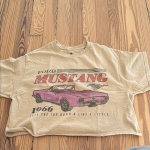 Altar'd State Tan Graphic Crop Top